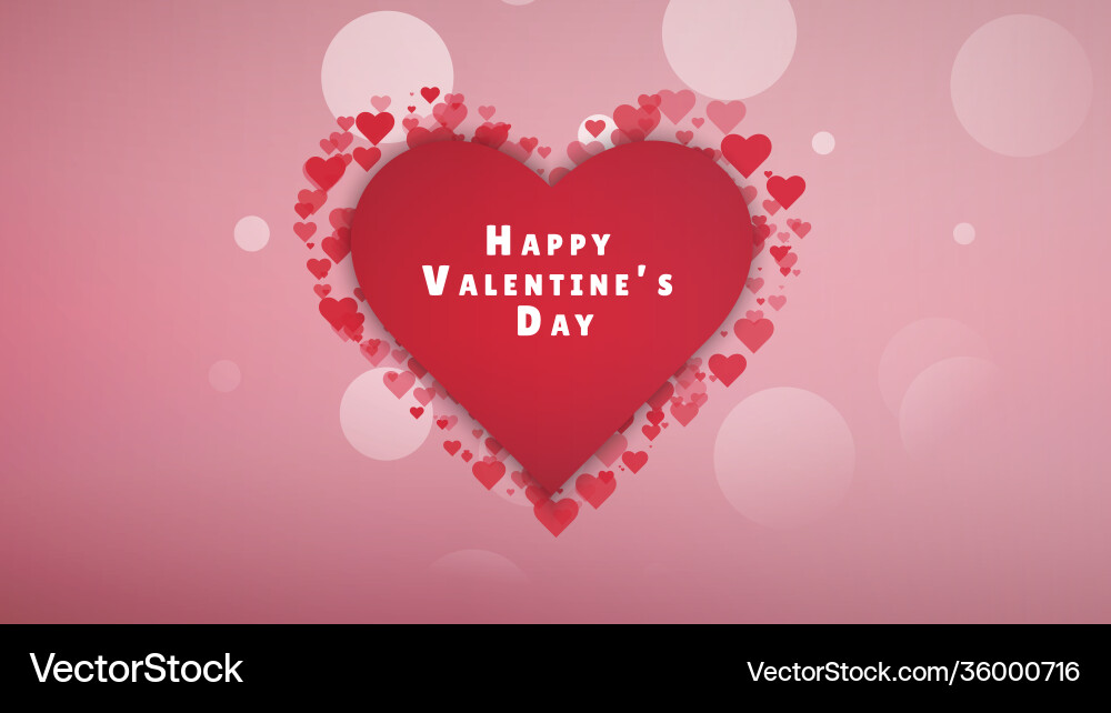 Valentines day background with heart pattern Vector Image