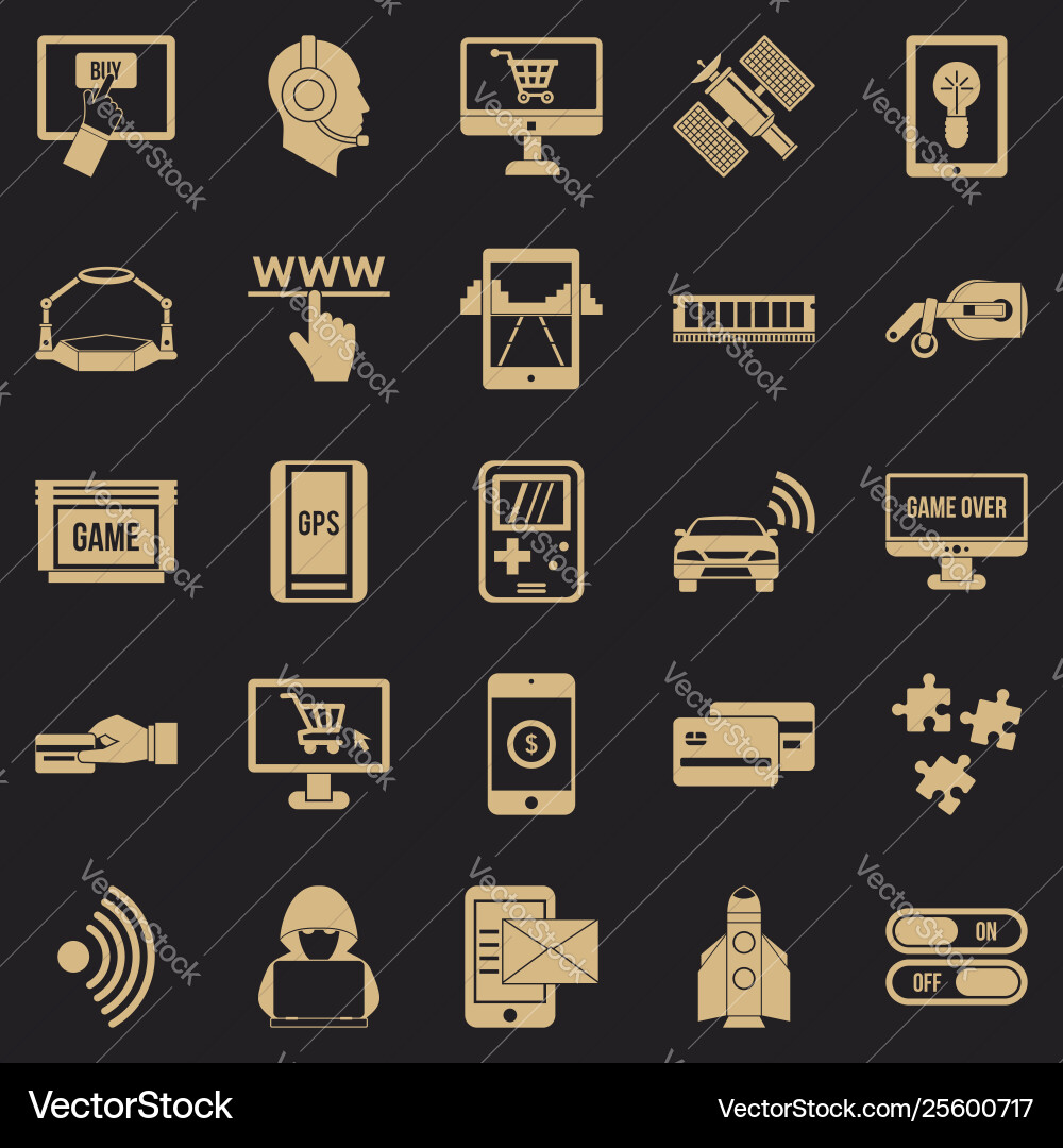 Augmented reality icons set simple style Augmented reality icons set simple style vector image