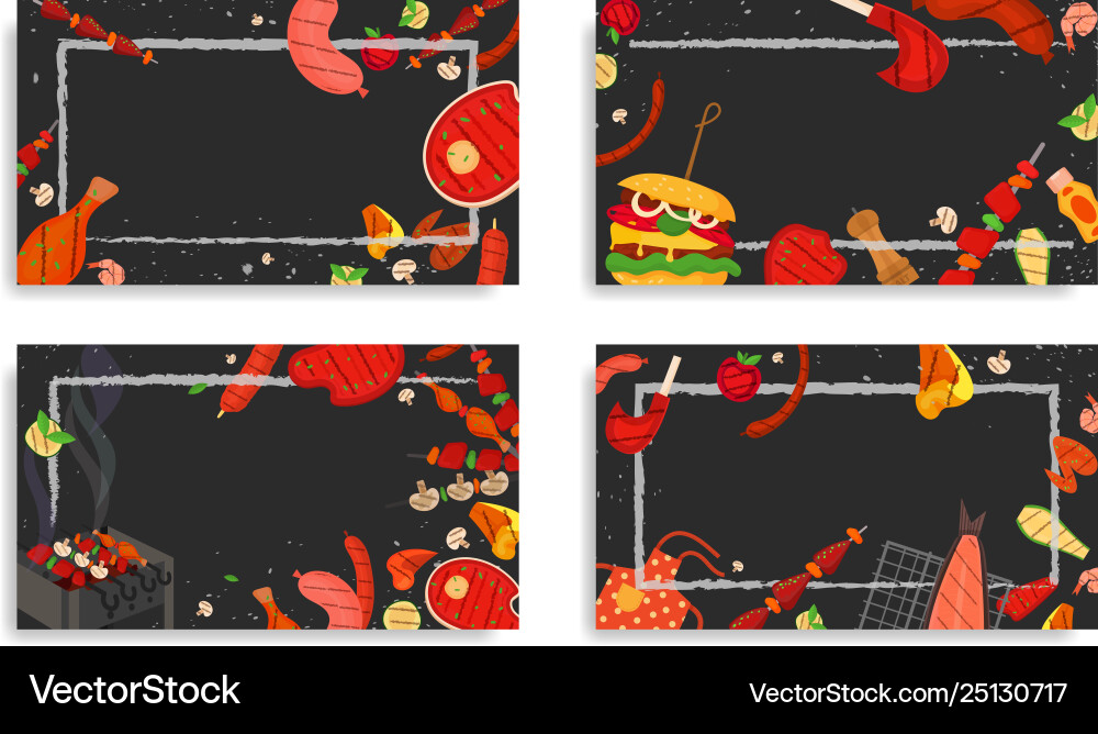 Barbecue party menu invitation design bbq Barbecue party menu invitation design bbq vector image