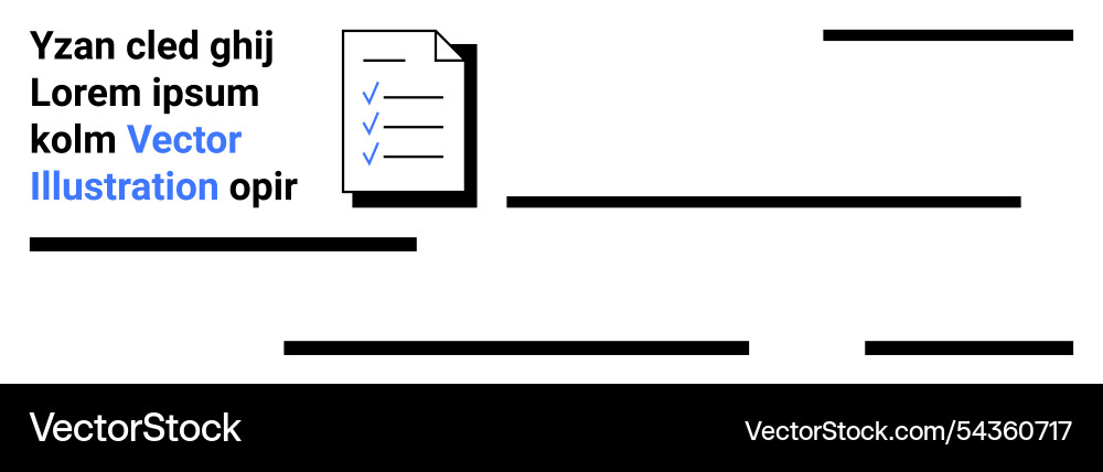 Checklist document with check marks and sample Checklist document with check marks and sample vector image