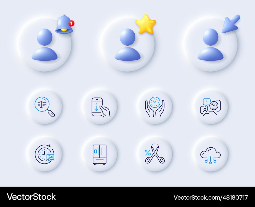 Cut tax scroll down and cloud computing line Cut tax scroll down and cloud computing line vector image