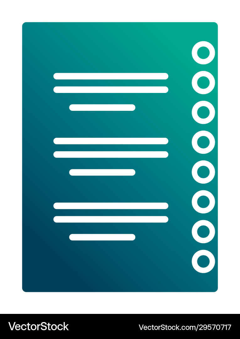 Daily planner notebook gradient style icon vector image