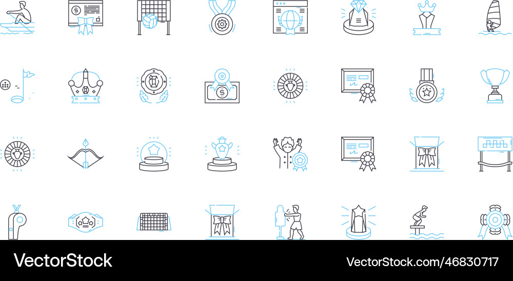 Direction linear icons set guidance path route Vector Image