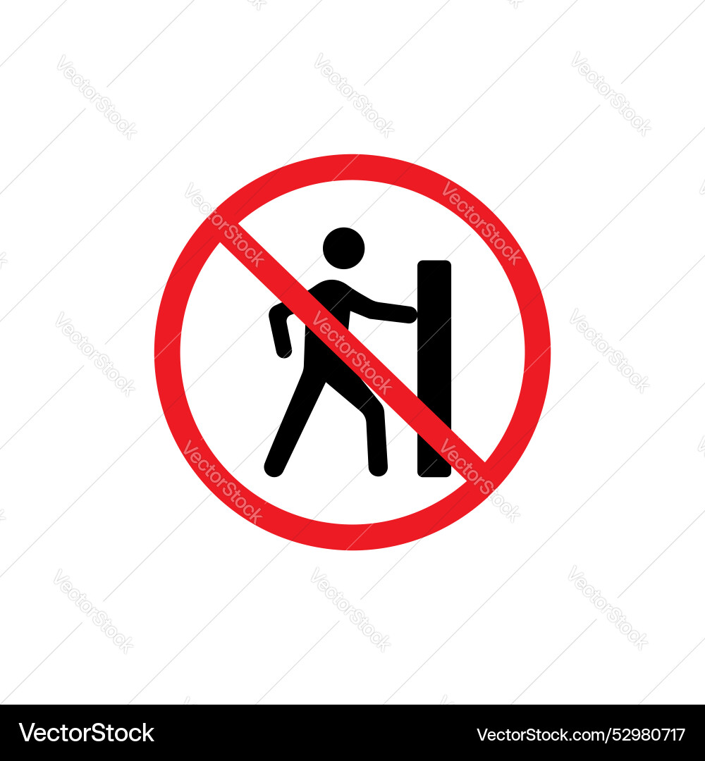 Do not push sign icon set red warning circle Vector Image