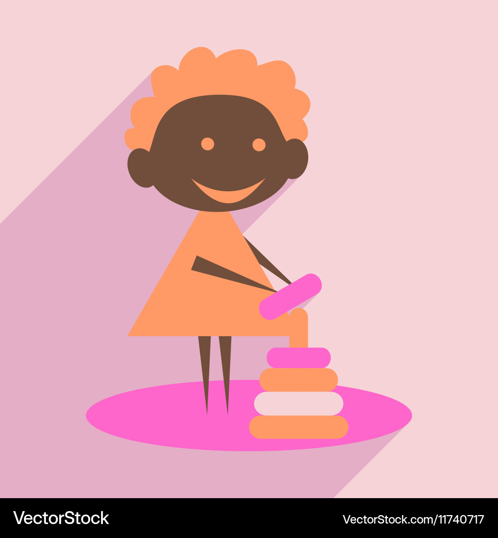 Flat with shadow icon and mobile application child Vector Image