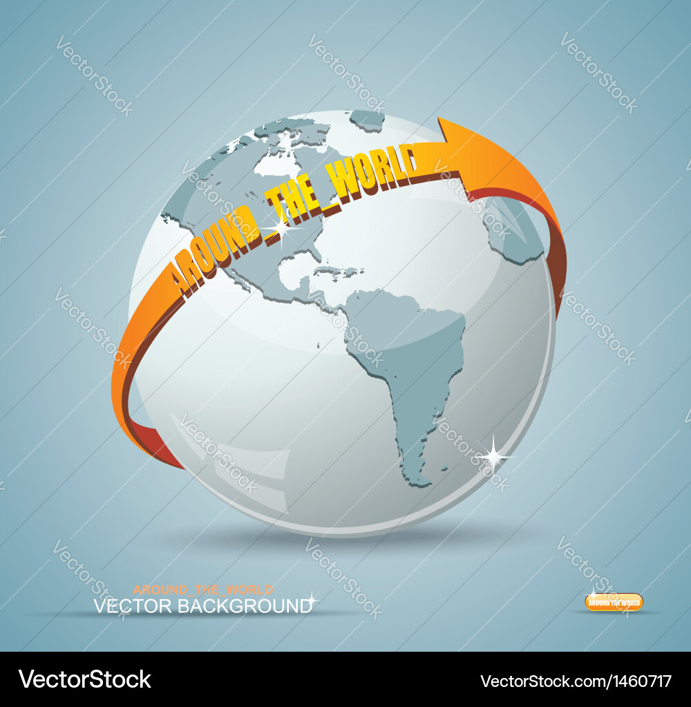 Globe design with around the world arrow vector image