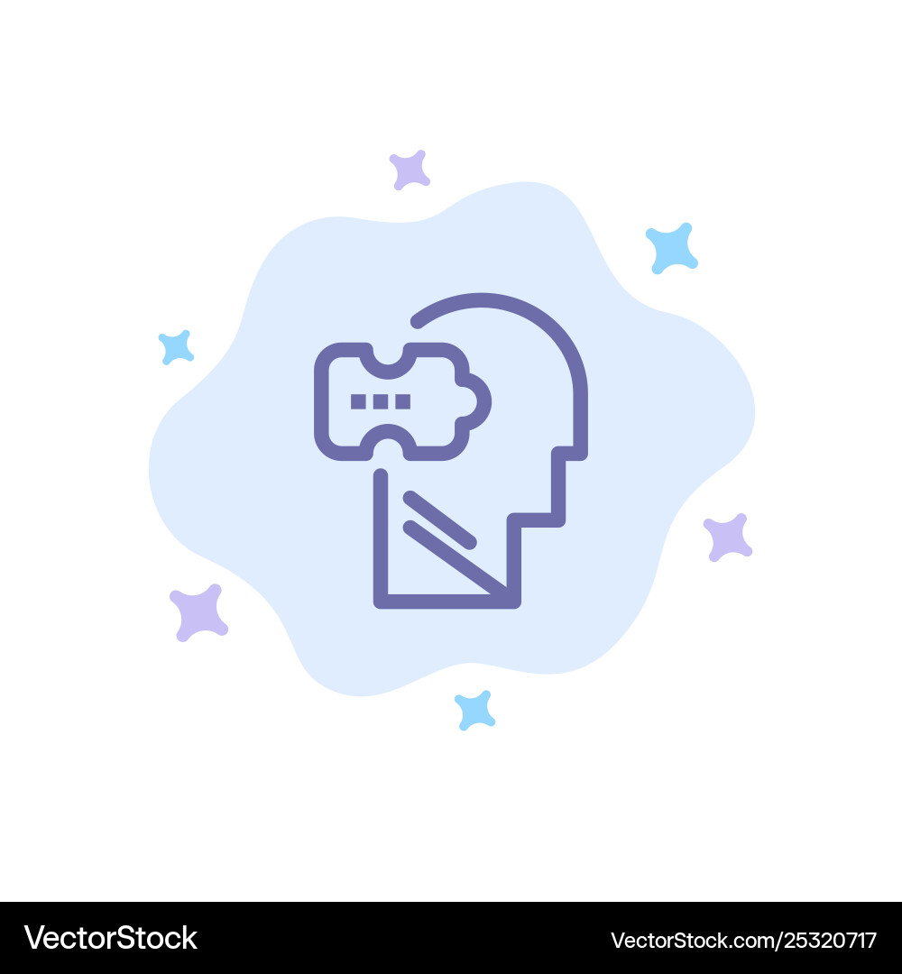 Logic mind problem solving blue icon on abstract Vector Image