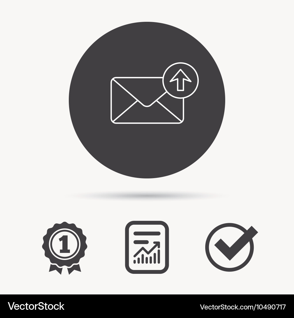 Mail outbox icon email message sign vector image