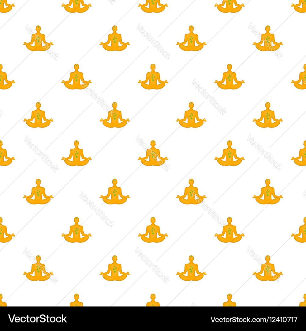 Man in lotus position with marijuana leaf pattern Vector Image
