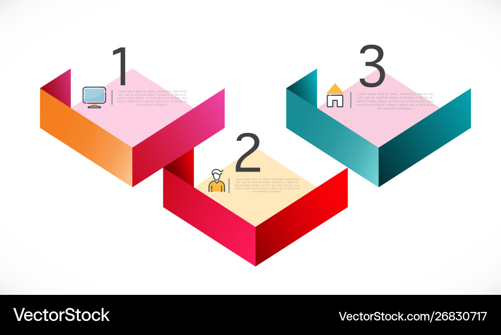 Modern infographics with overlapping and colorful Vector Image