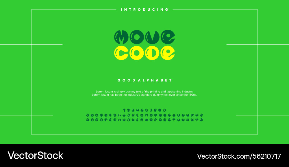 Move code modern abstract alphabet fonts Move code modern abstract alphabet fonts vector image