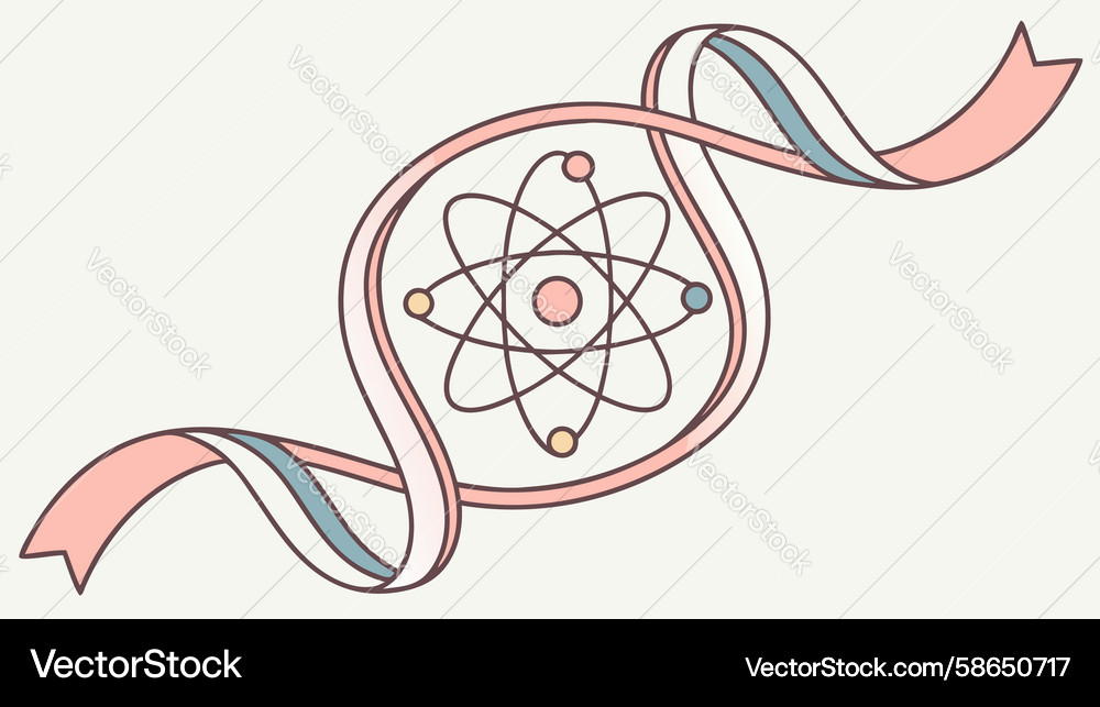 Ornate frame with atom model design generative ai Vector Image
