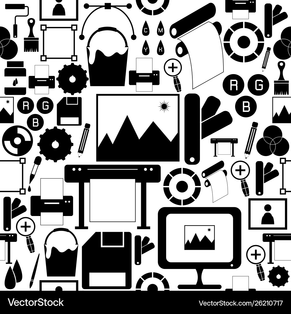 Printing seamless pattern background icon vector image