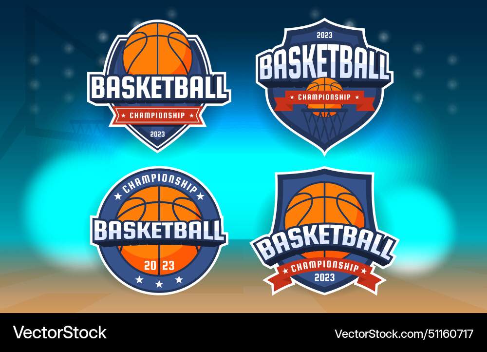 Sports logos for basketball teams icon vector image