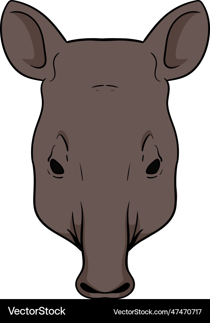 Tapir animal head cartoon wildlife character art Tapir animal head cartoon wildlife character art vector image