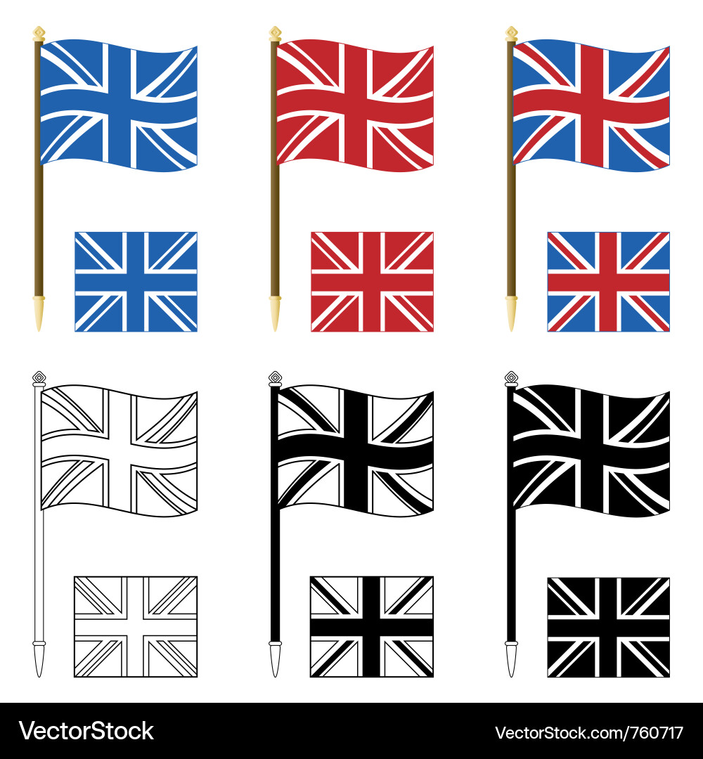 Union Jack Flag Variations Vector Image