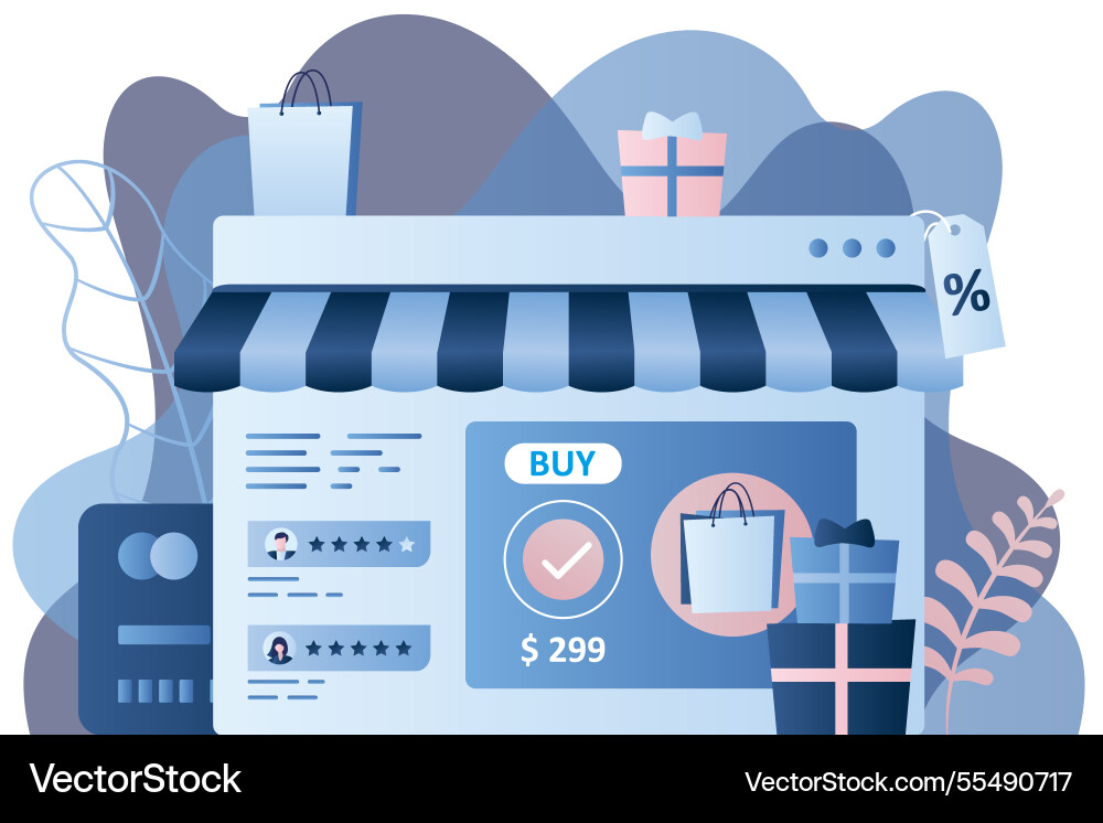 Web page or mobile application of online shop Web page or mobile application of online shop vector image