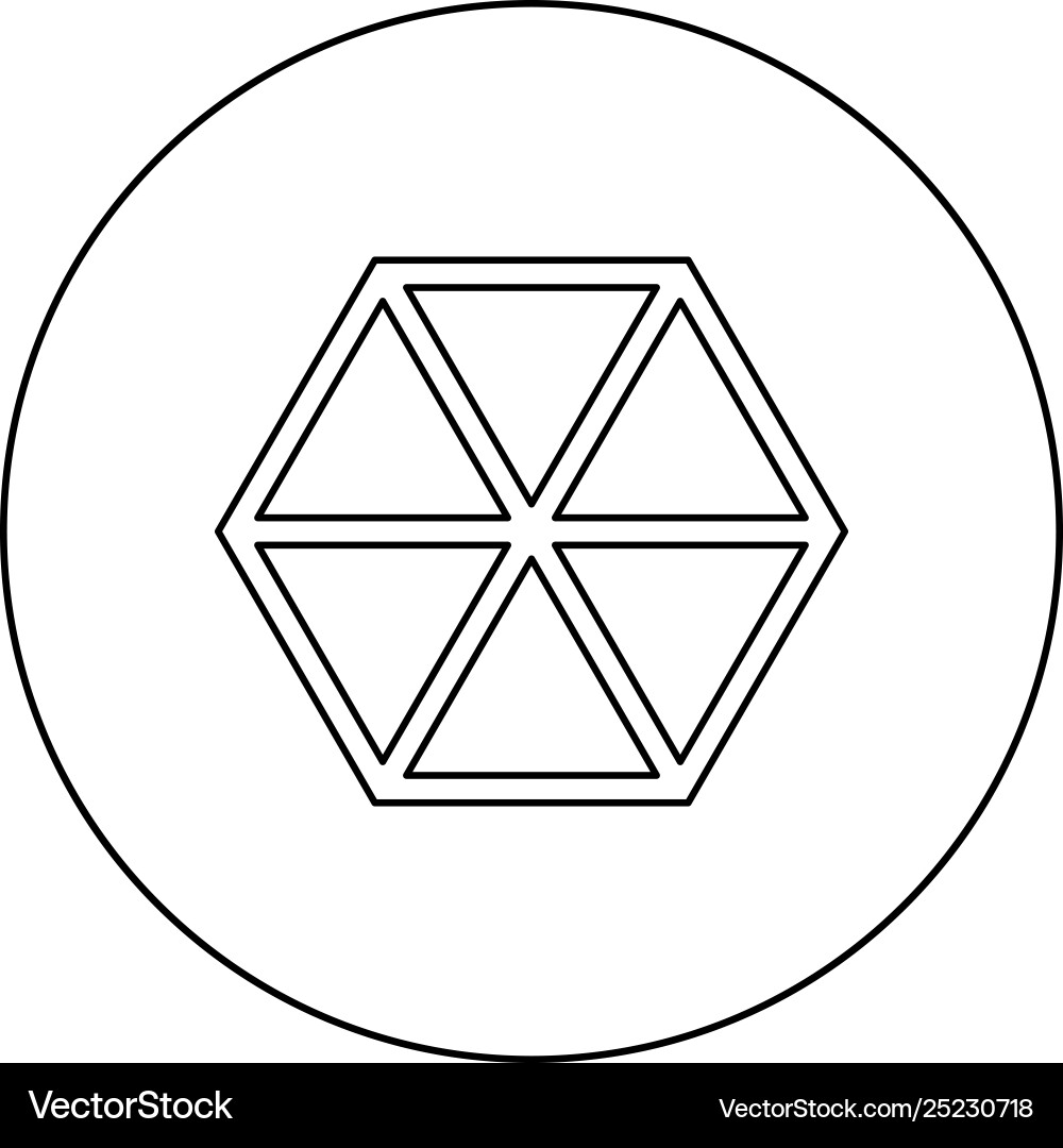 Abstract cube shape hexagon box icon in circle Abstract cube shape hexagon box icon in circle vector image
