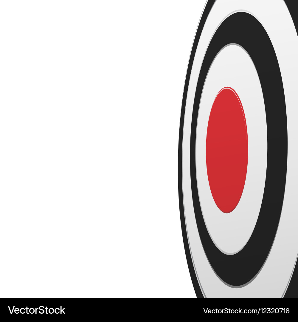 Black round target with red center isolated Vector Image