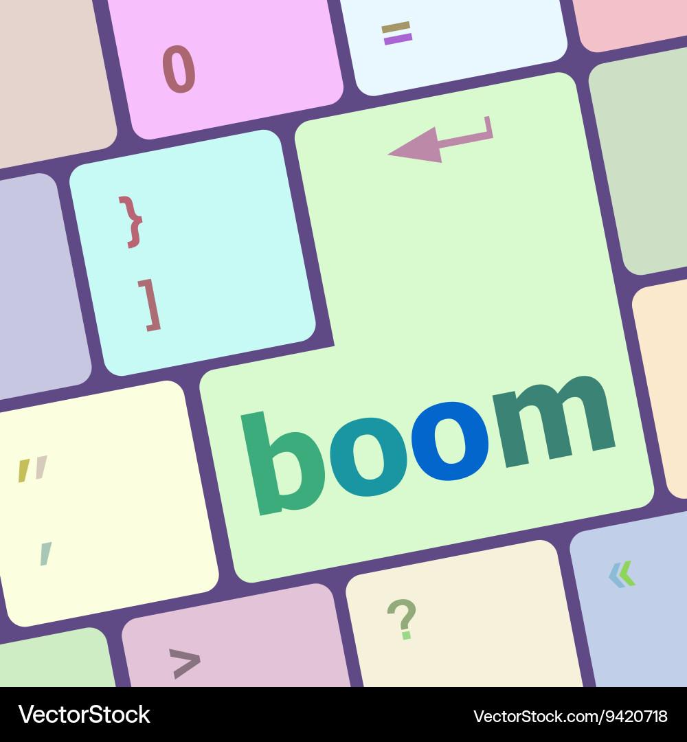 Boom button on computer pc keyboard key vector image