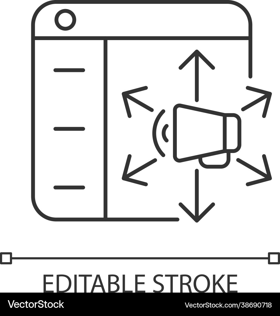 Content distribution platforms linear icon Content distribution platforms linear icon vector image