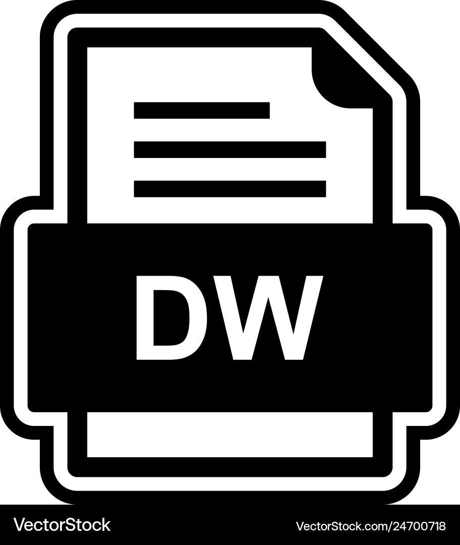 Dw file document icon vector image