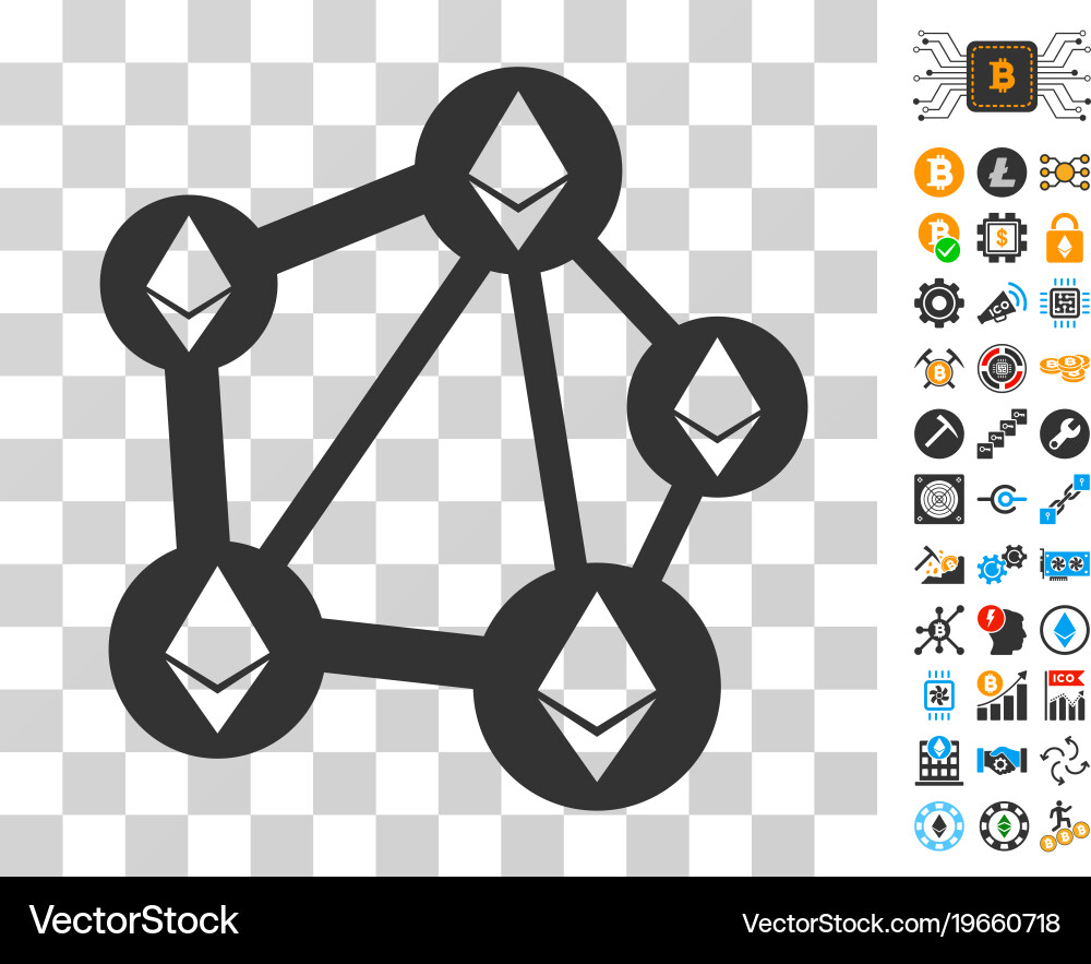 Ethereum network icon with bonus – Royalty-Free Vector | VectorStock