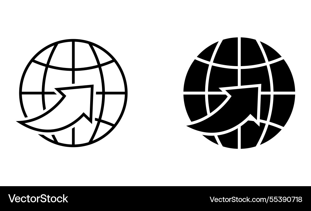 Globe with arrow icon Globe with arrow icon vector image