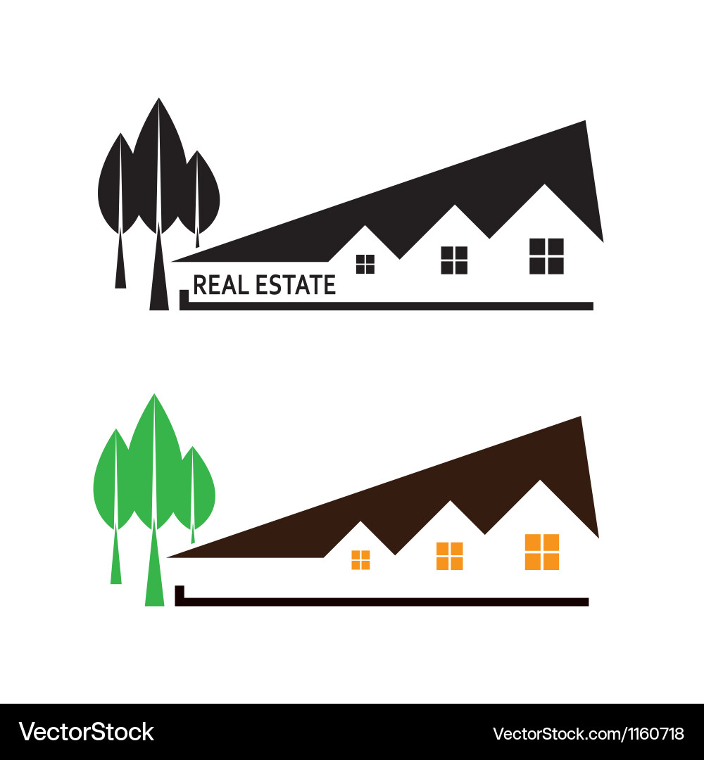 Haus mit Baum - Weißer Hintergrund Vektorbild