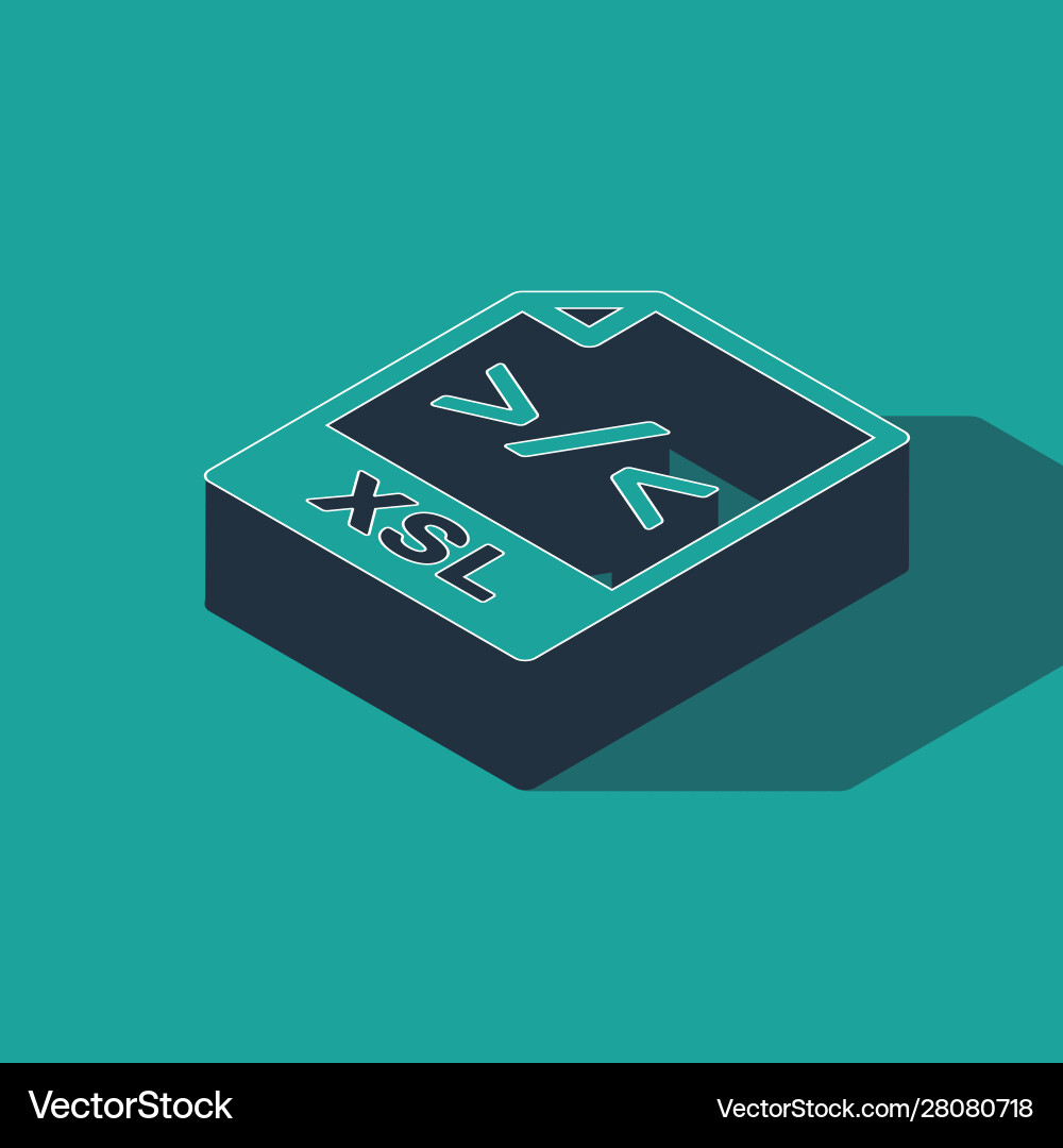 Isometric xsl file document download button vector image