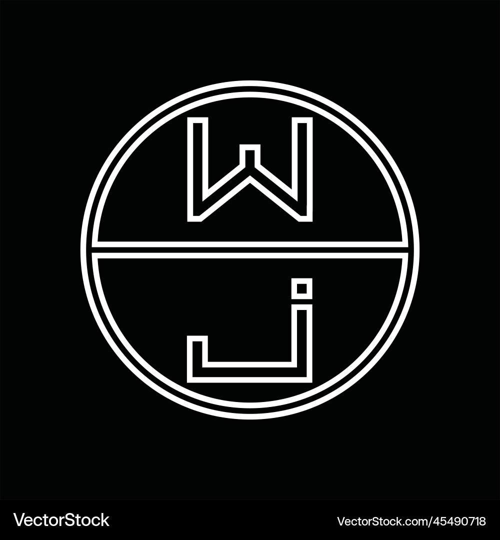 Jw logo monogram abstract inside circle stripe Jw logo monogram abstract inside circle stripe vector image