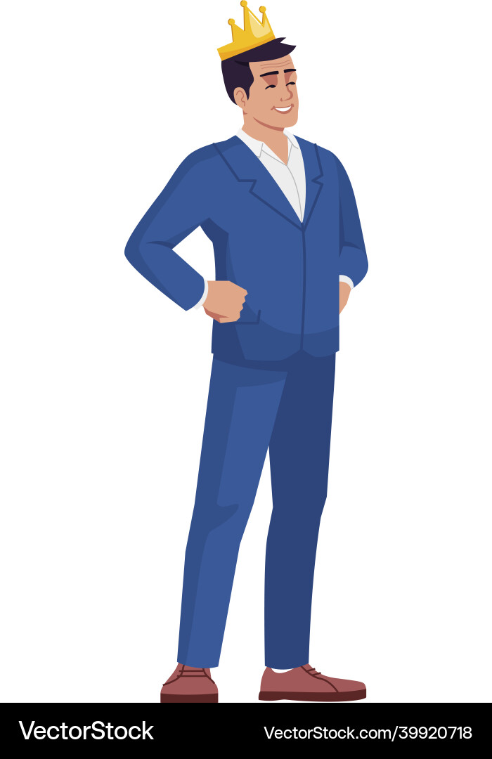 King of world feeling metaphor semi flat rgb King of world feeling metaphor semi flat rgb vector image