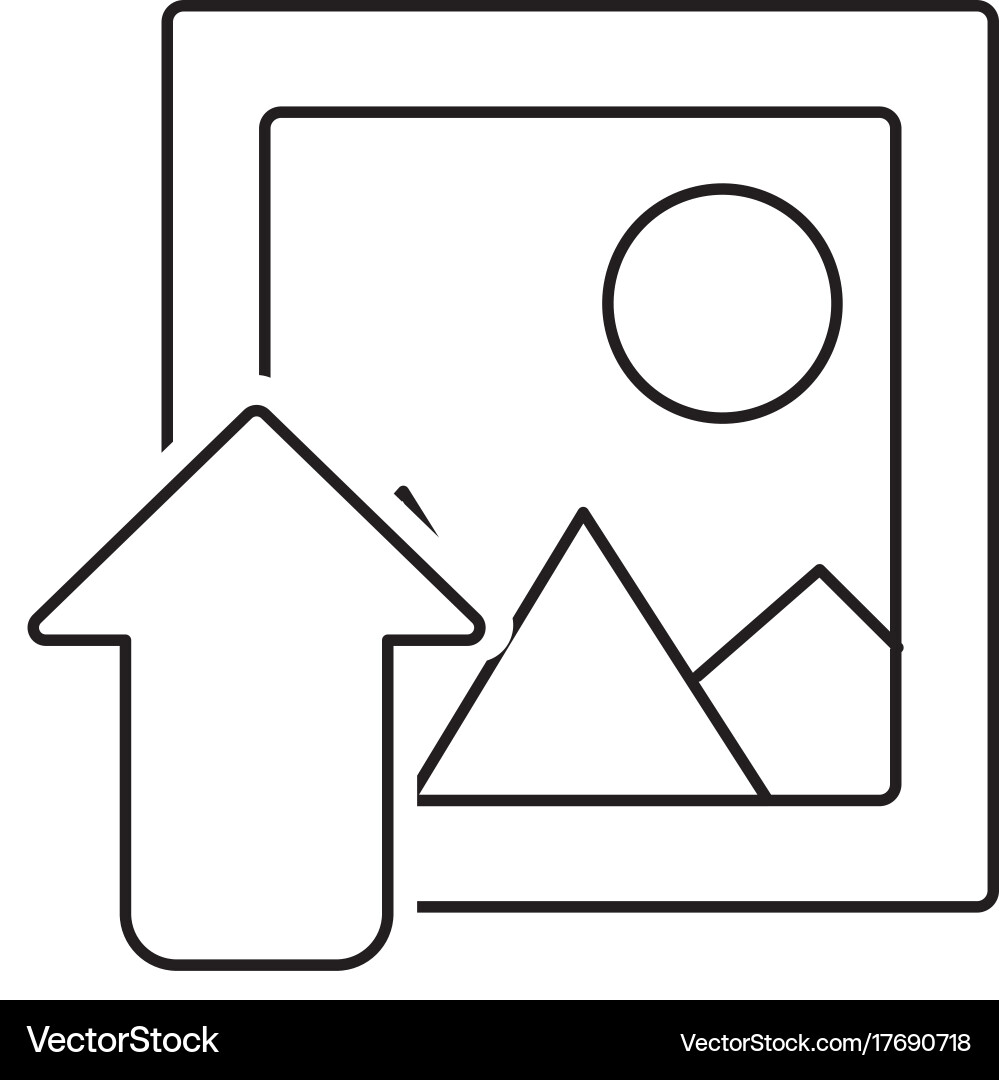 Line frame picture loading element icon vector image