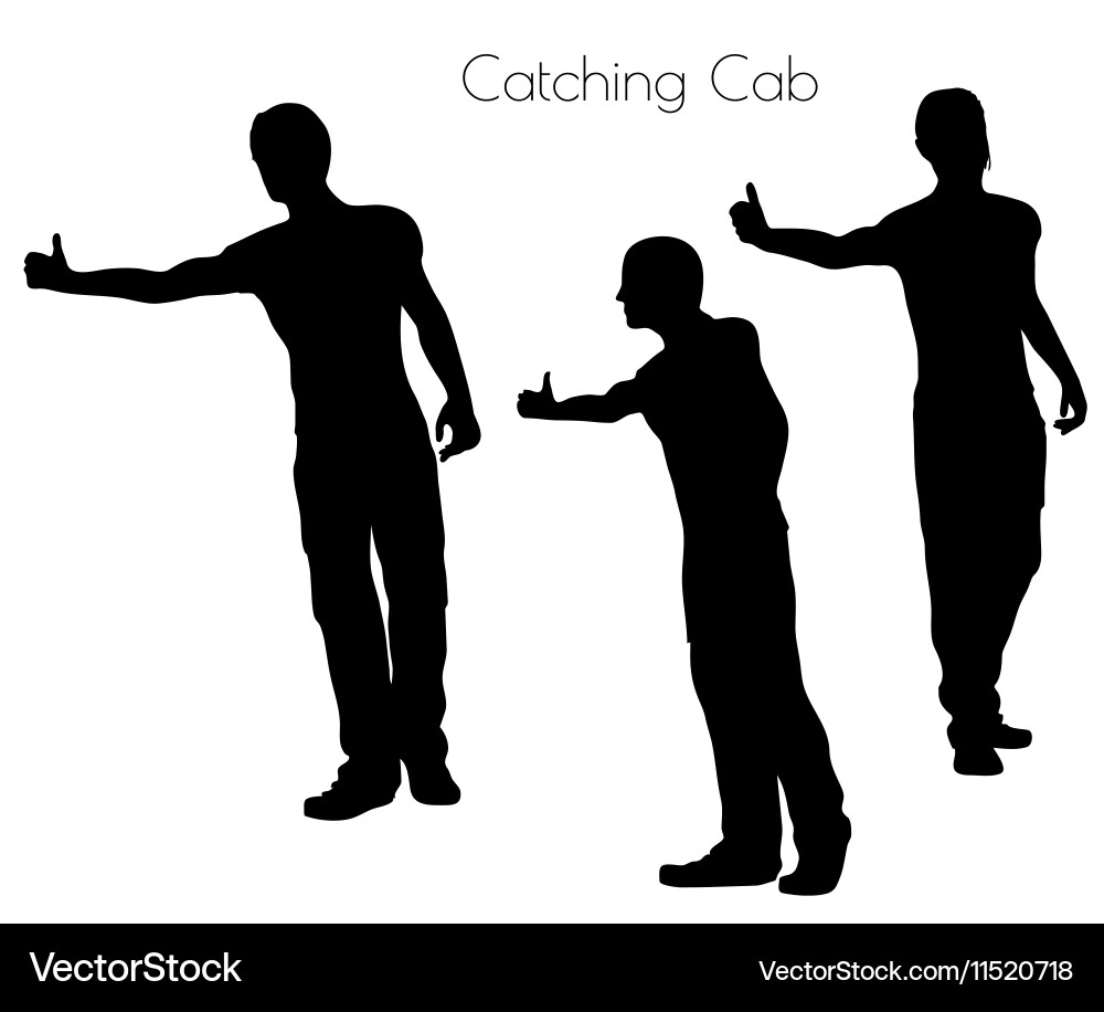 Man in action catching cab pose Vector Image