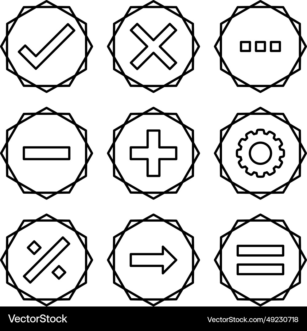 Mathematic right wrong correct zigzag outline icon Mathematic right wrong correct zigzag outline icon Vector Image