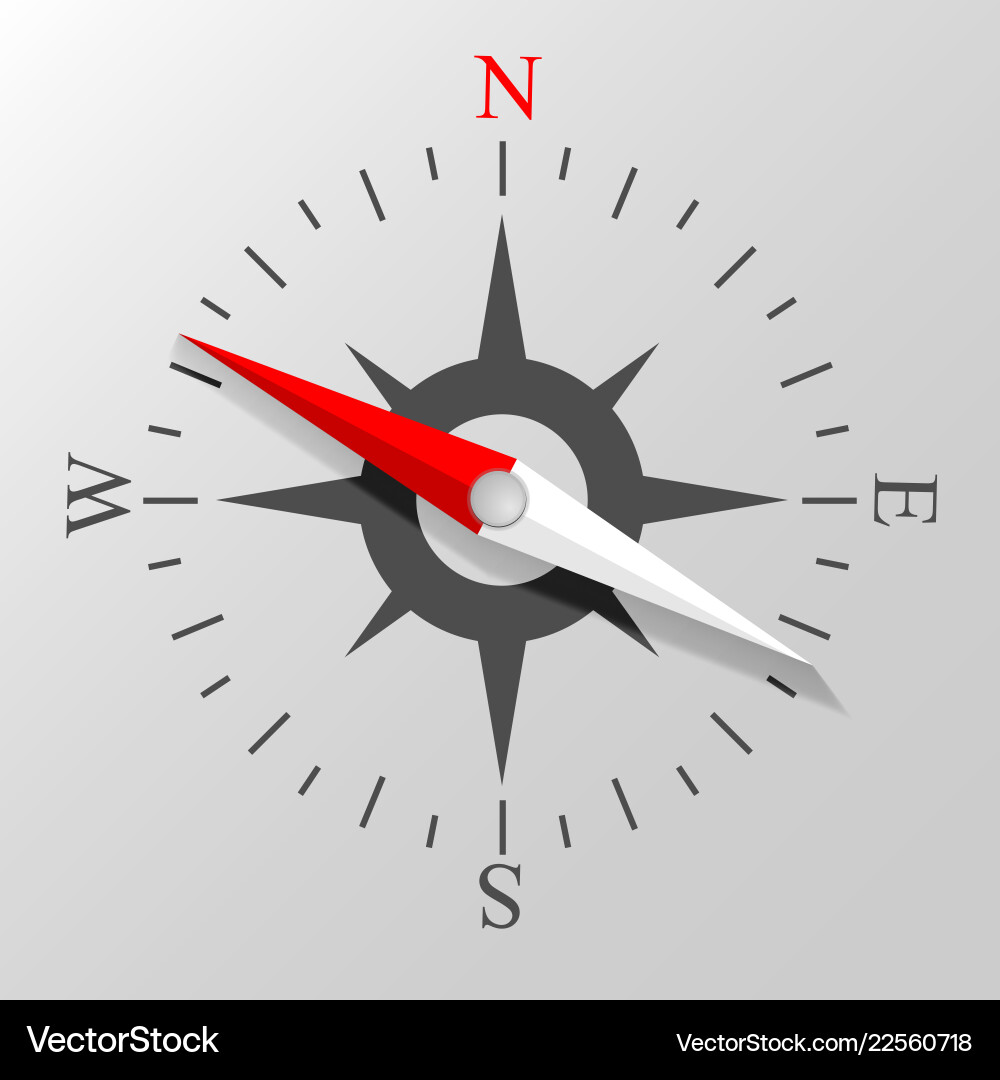Navigation compass display vector image