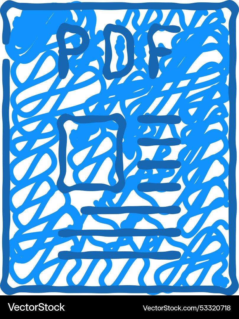 Pdf file format document icon doodle Pdf file format document icon doodle vector image