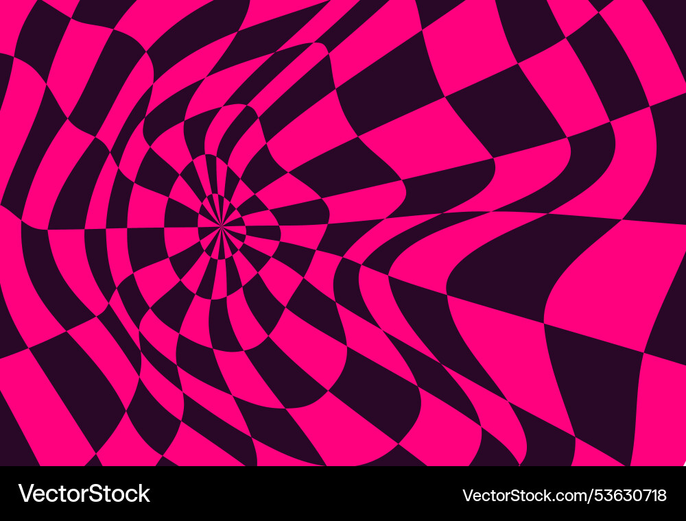 Psychedelic checkerboard pattern Psychedelic checkerboard pattern vector image