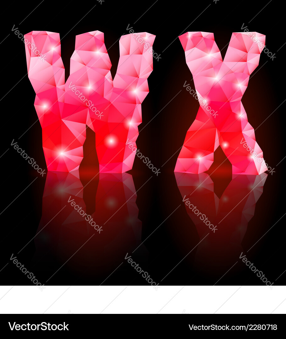 Ruby polygonal font vector image