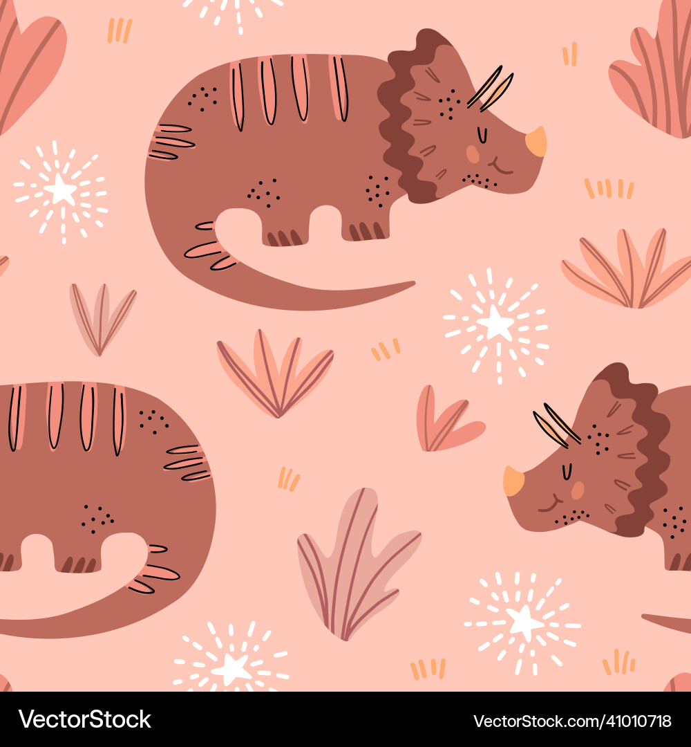 Seamless pattern with dinosaurs Seamless pattern with dinosaurs vector image