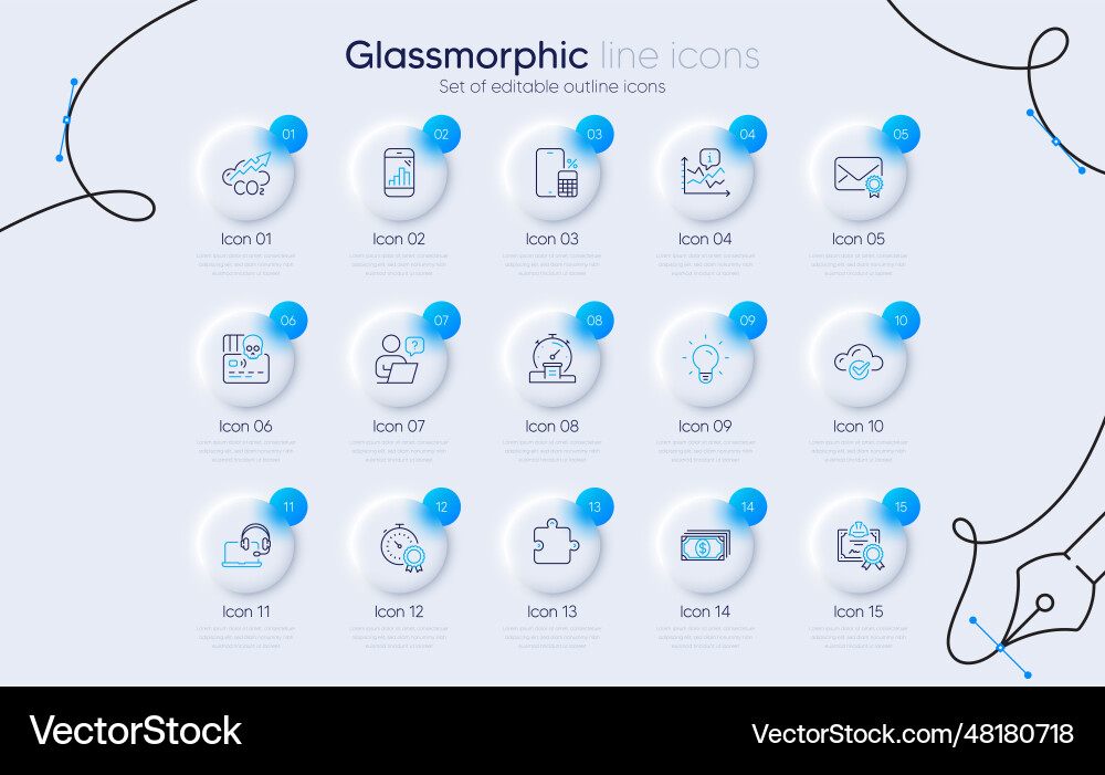 Set of certificate cyber attack and puzzle line Set of certificate cyber attack and puzzle line vector image