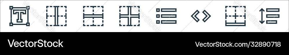 Text editor line icons linear set quality Text editor line icons linear set quality vector image