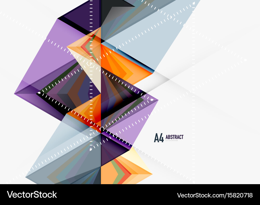 Triangular low poly a4 size geometric vector image