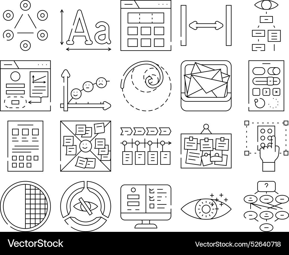 Ux ui design app website icons set Vector Image