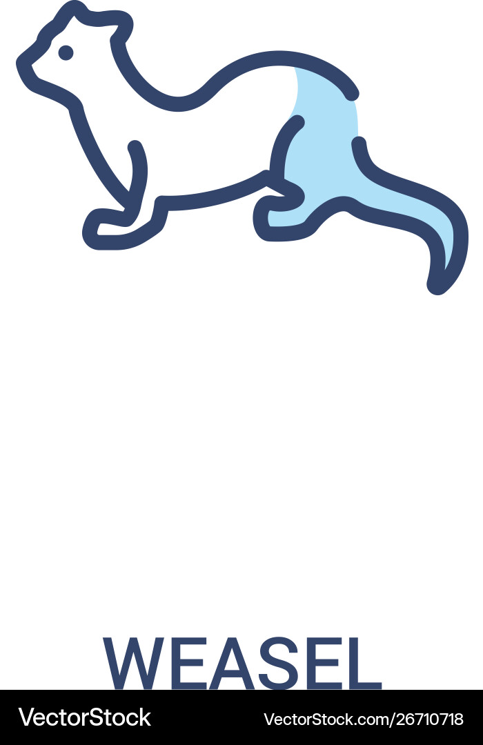 Weasel concept 2 colored icon simple line element Weasel concept 2 colored icon simple line element vector image
