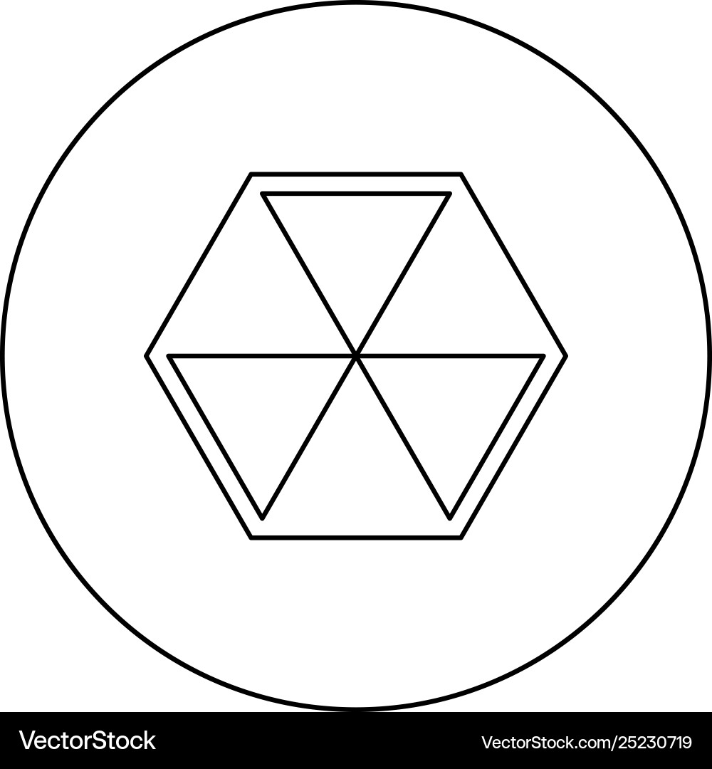 Abstract cube shape hexagon box icon in circle Abstract cube shape hexagon box icon in circle vector image