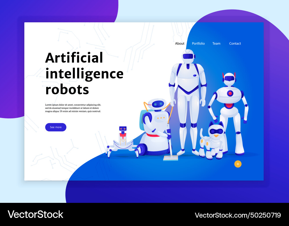 Artificial intelligence robots web banner Artificial intelligence robots web banner vector image