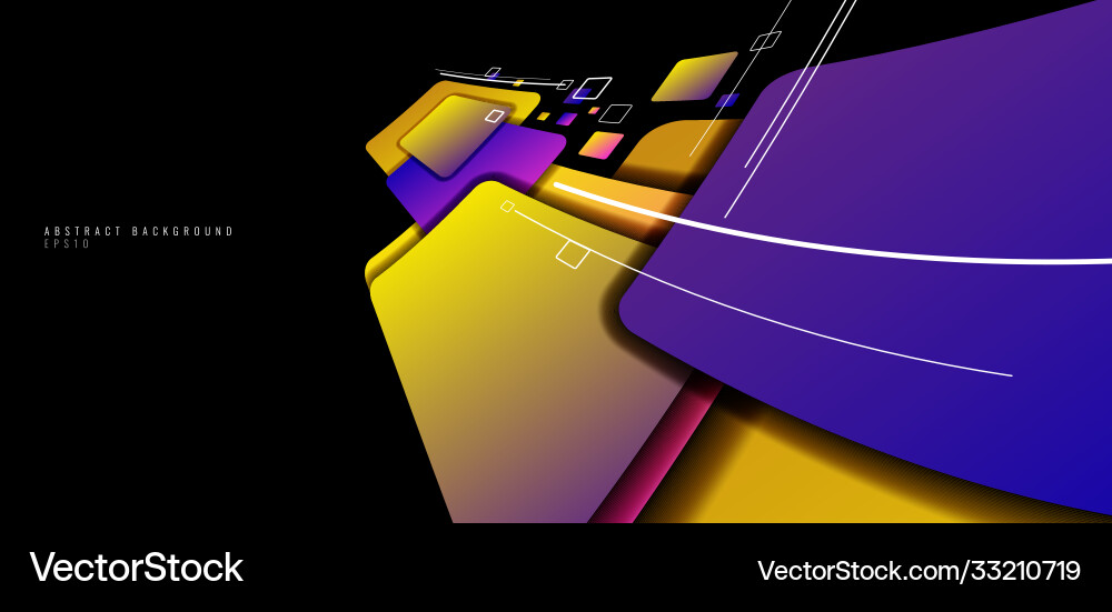 Banner web template distorted squares colorful vector image
