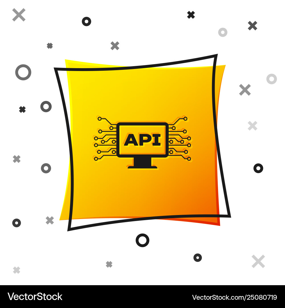 Black computer api interface icon isolated Black computer api interface icon isolated vector image