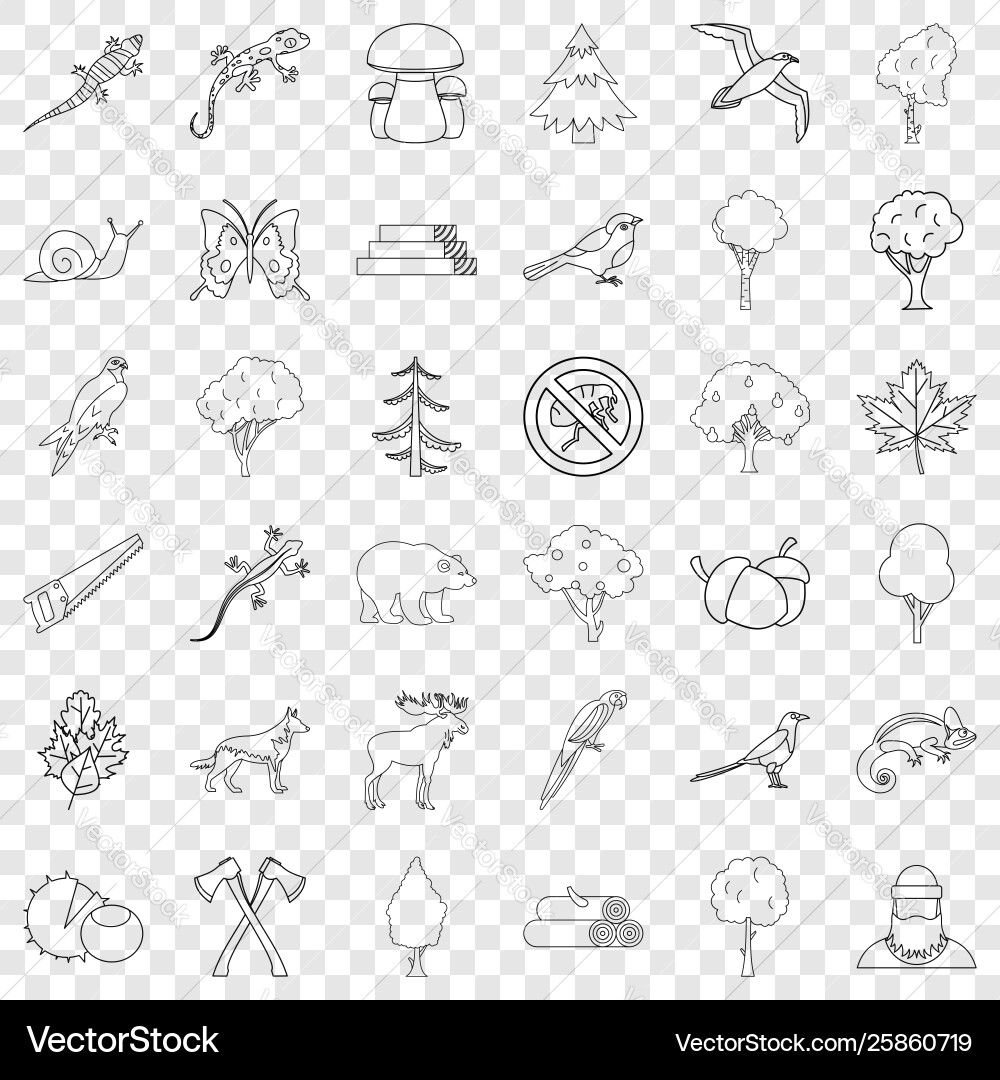Bug icons set outline style Vector Image